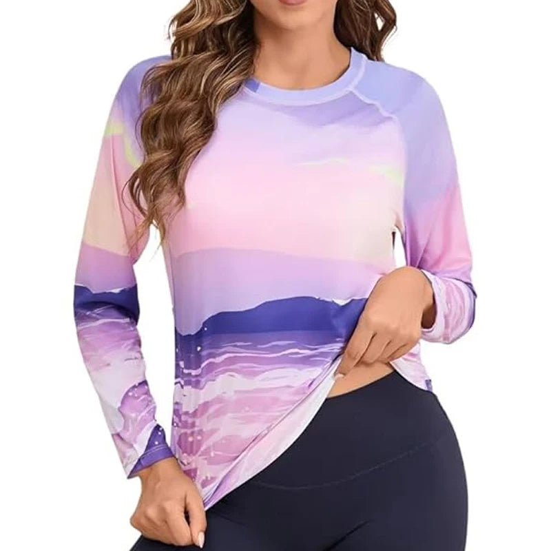 Women Long Sleeve Rashguard Swim Shirts Womens Swimwear Surf Rushguard Top Quality UV-Protection Rush Guard Tops