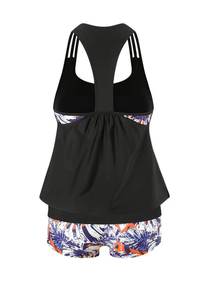 Tankini Set Two Pieces High Waist Swimsuit Women Print Swimwear Beachwear Female Bathers Bathing Swimming Swim Suit Summer
