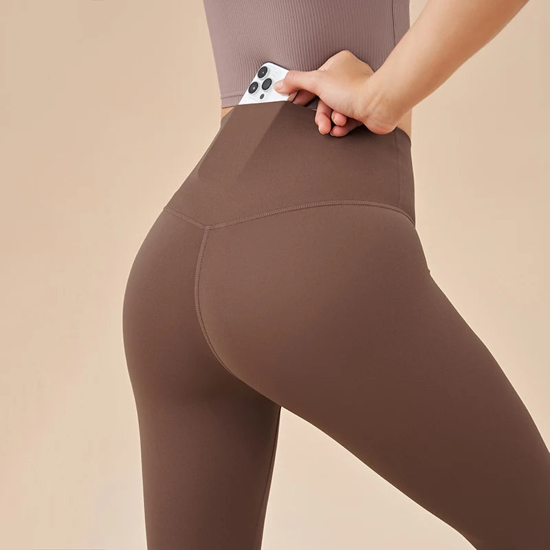 Women's High-Waisted Capri Yoga Leggings with Hidden Pocket