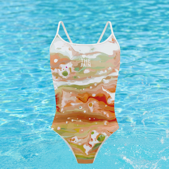 Love The Pain Women's One Piece Swimsuit Professional Athletic Competition Training Quick Dry Sports Training Swimwear Chlorine resistant Australian Pool