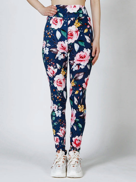 Women's  High Waist Leggings Sportwear Workout Women Jeggings Elastic Pants Leopard Summer Printed Stripe Fitness Leggins