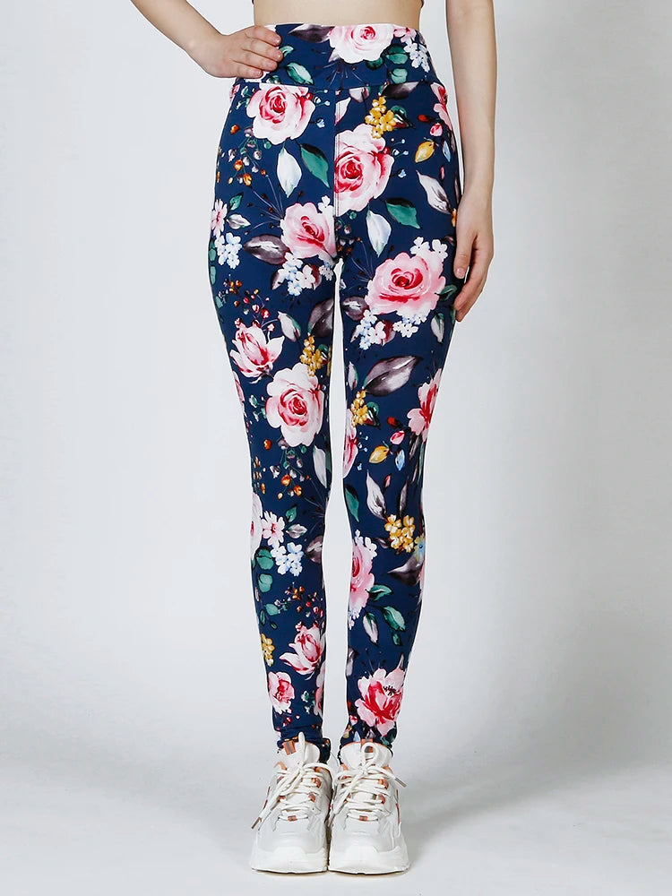 Women's  High Waist Leggings Sportwear Workout Women Jeggings Elastic Pants Leopard Summer Printed Stripe Fitness Leggins