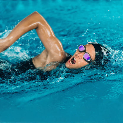 Professional Adult Anti-UV Swimming Goggles 180° Panoramic Electroplating Anti-Fog HD Lens Adjustable Silicone Swim Glasses