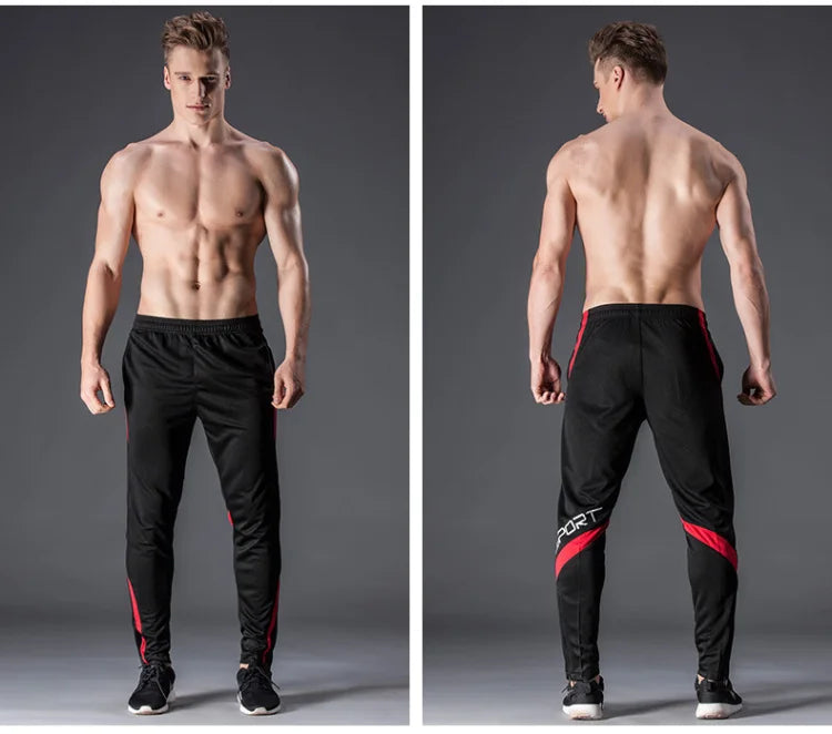 Men Running Sport Pants With Zipper Pockets Football Joggings Training Sweatpants Basketball Soccer Trousers workout pant Male