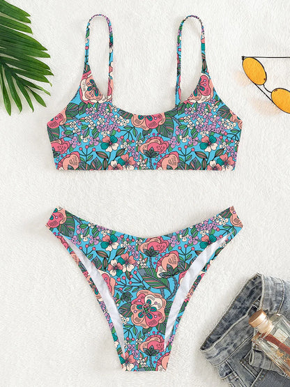 Floral Print Brazilian Bikini Women Swimwear Female Swimsuit Two-pieces Bikini Set Bather Bathing Suit Swim Summer Beach Wear