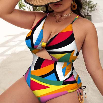 One Piece Swimsuit Women Print Large Size Swimwear Female Mujer Beachwear Summer Monokini Push Up Bathing Suit 4XL