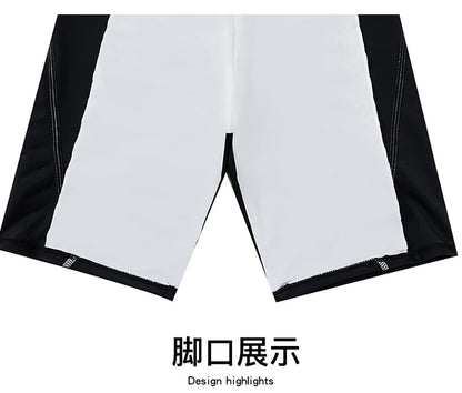 Boy Swimwear Short Shirt Two Piece Short Sleeve Solid Patchwork Teenager Children Kids Swimming Beach Wear 2024 9-16 years