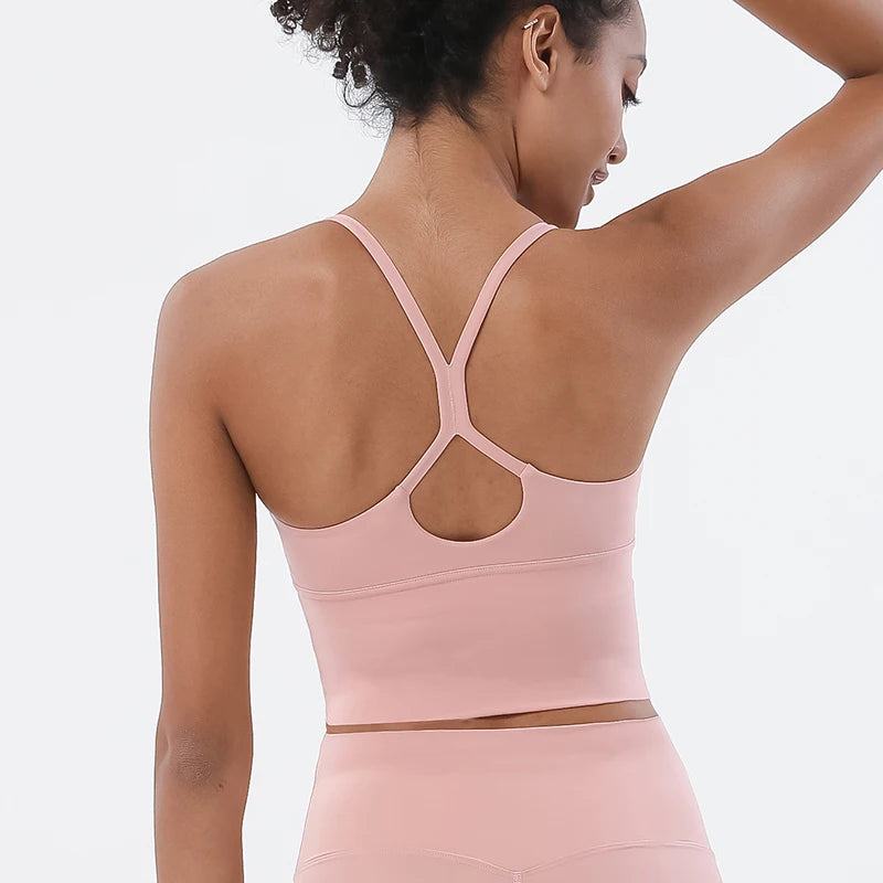 SOISOU Women's Longline Sports Bra with Removable Pads
