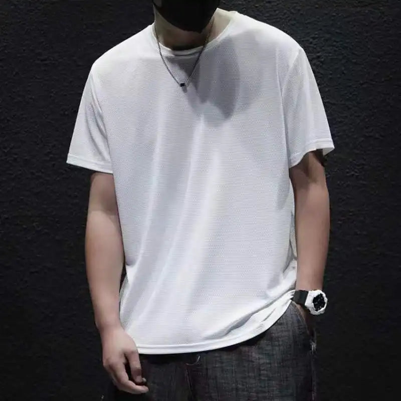 Plus Size 10XL 150KG summer Men sports Quick dry tshirts Short sleeve hole Breathable out door tees large size elasticity tops
