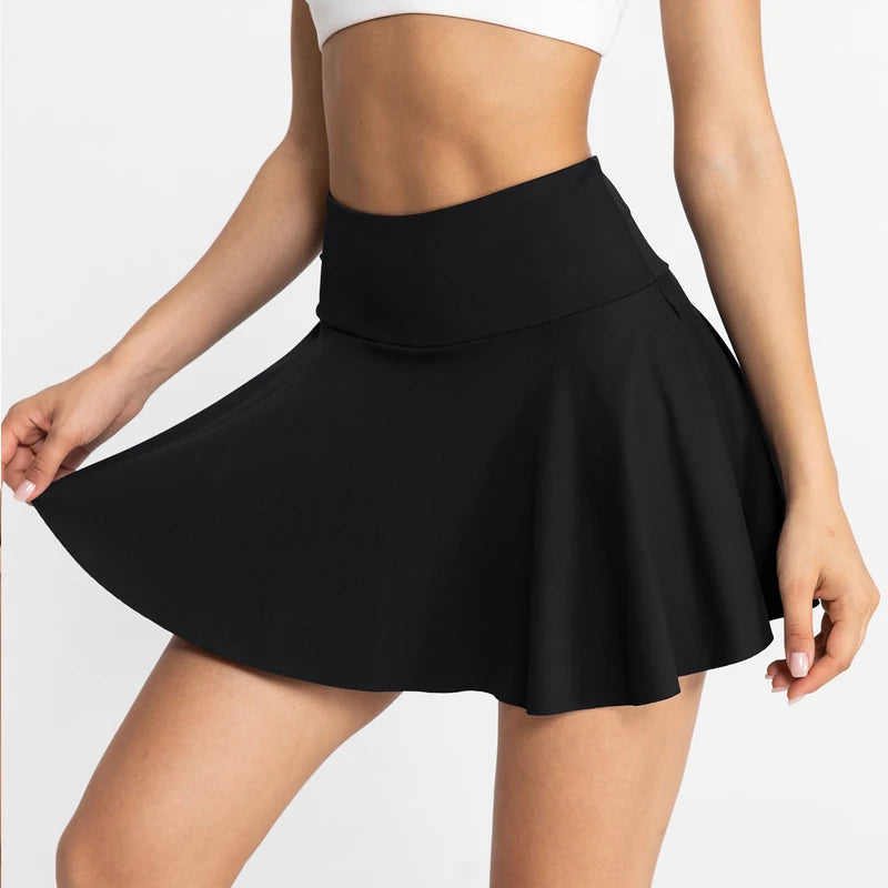 Women's High-Waisted Tennis Skort with Pockets