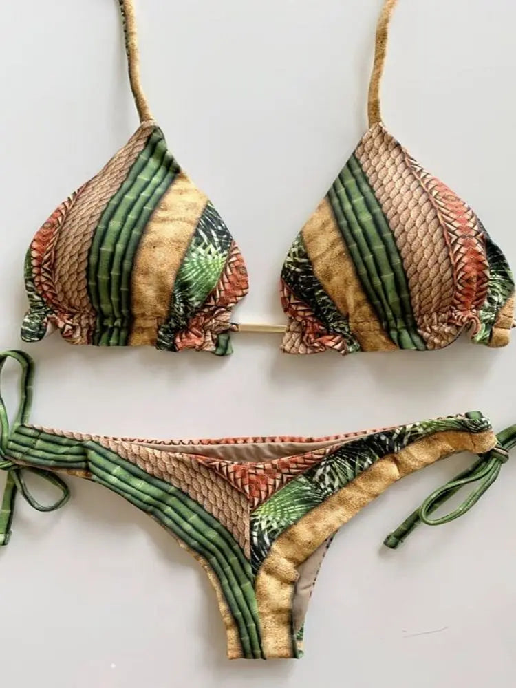Bikinis Set Women Swimsuit Bandage Two-Piece Swimwear Brazilian Biquínis Beachwear Bathing Suit