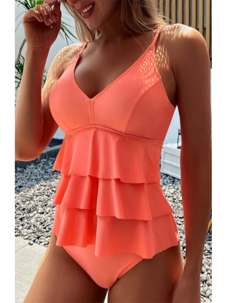 High Waist Tankini Set Swimsuit Women Beachwear Swim Summer Swimwear Bathing Suit Two Pieces Swimsuits Women's Tankinis