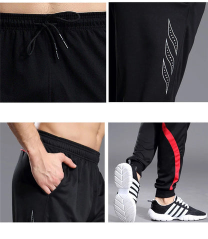 Men Running Sport Pants With Zipper Pockets Football Joggings Training Sweatpants Basketball Soccer Trousers workout pant Male