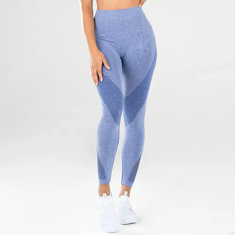 Women Yoga Pant High Waist Sport Leggings Mesh Breathable Fitness Tights Hip Lifting Running Trousers Gym Workout Leggings Female