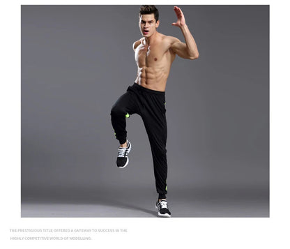 Men Running Sport Pants With Zipper Pockets Football Joggings Training Sweatpants Basketball Soccer Trousers workout pant Male