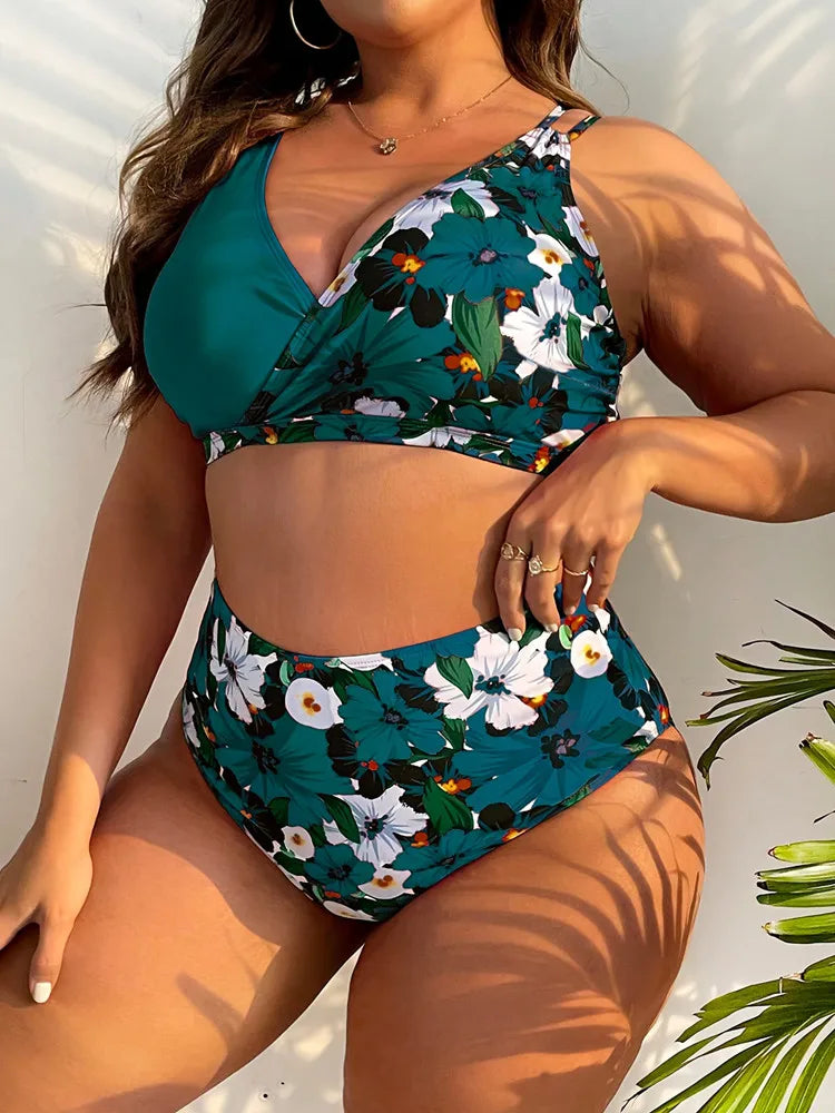 Bikini Set Plus Size Swimsuit Woman Print Swimwear Women Bathing Suit Beachwear Two-Piece Swimming Suit 5XL