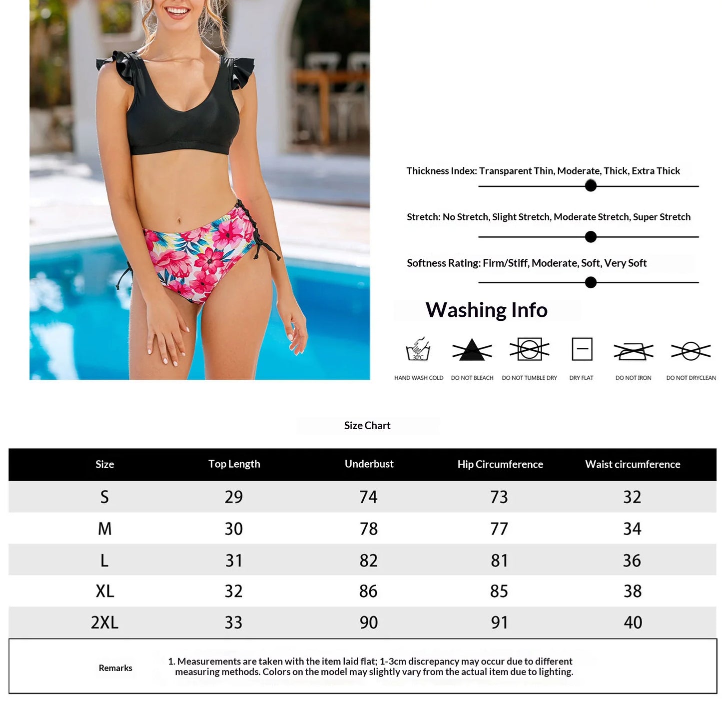 Women's High Waisted Bikini Sets Ruffle Two Piece Swimsuits Push Up Bathing Suits Female Bikinis Summer Swimwear Biquinis