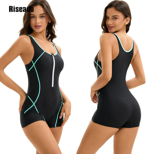 Women's One Piece Printed Boyleg Unitard Swimsuit Modest Swimwear Training Bathers Pool Beach