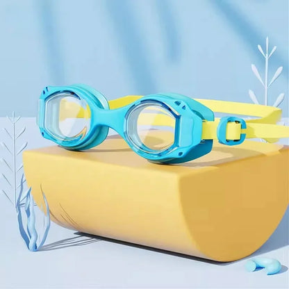 Colorful Kids Swimming Goggles Adjustable HD Waterproof Anti Fog Water Sports Swimming Cap Eyewear for Children