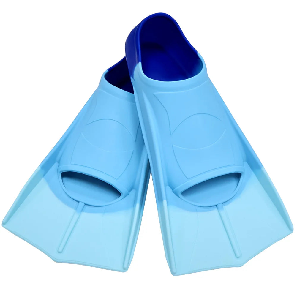 Silicone Swimming Flippers Snorkel Fins Short Frog Shoes Professional Training Breaststroke Scuba Diving Snorkel Men Women