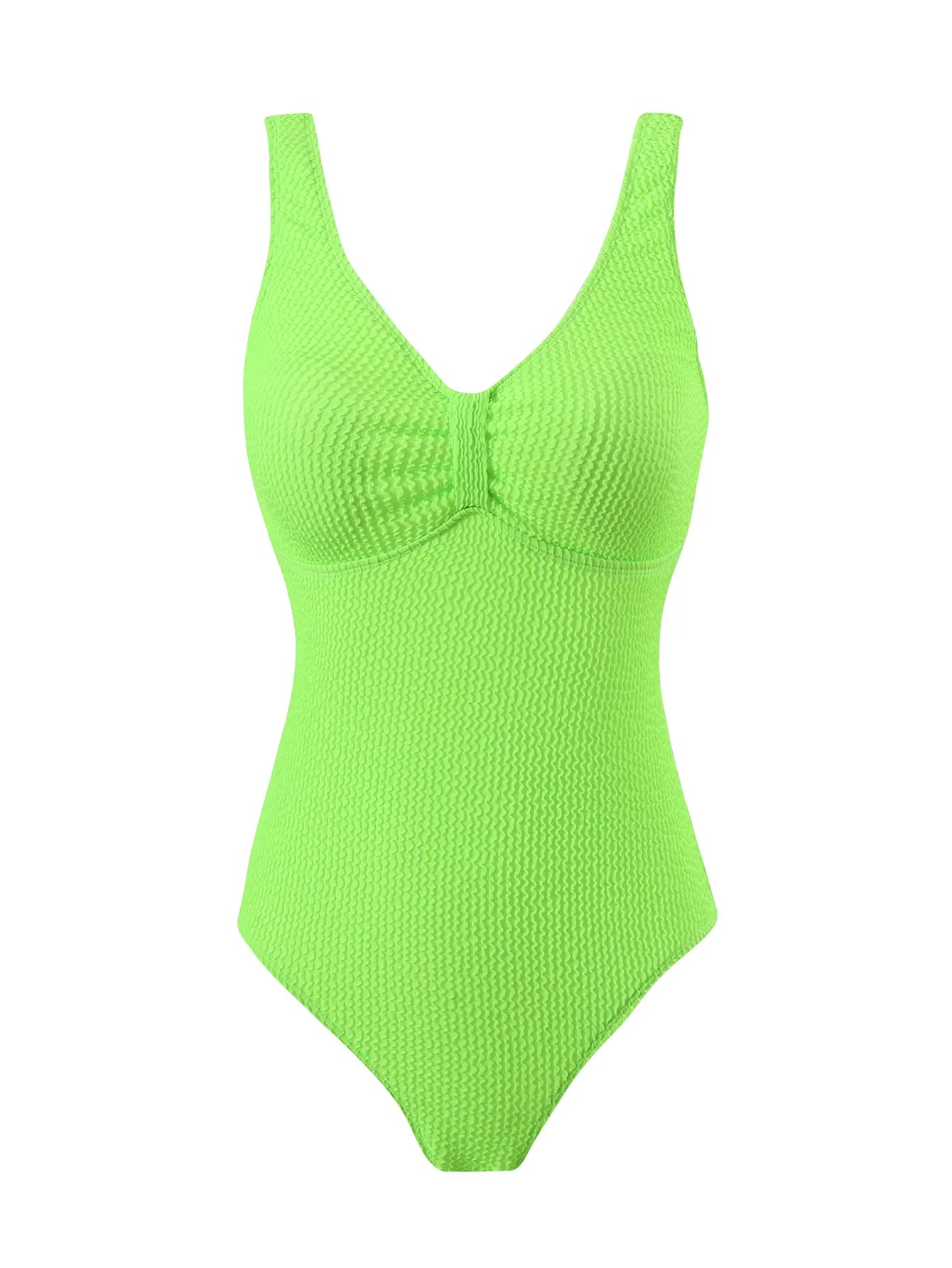 Scoop Neck One Piece Swimsuit Woman Backless Bodysuit Crinkle Swimwear Beach Wear Blue Bathing Suits Ladies Holiday Summer
