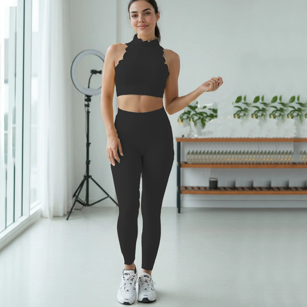 2PCS Yoga Set Women Gym Sportswear Sport Bra Beauty Back Workout Tops High Waist Yoga Pants Hip Lift Gym Leggings