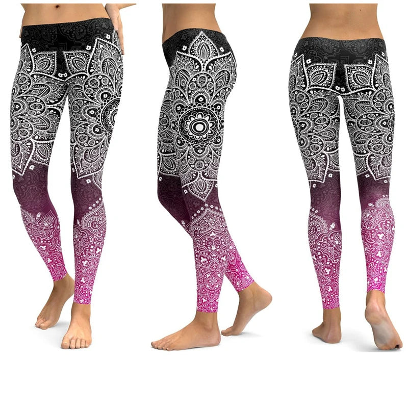 LI-FI Print Yoga Pants Women Unique Fitness Workout Sports Running Leggings Push Up Gym Wear Elastic Slim