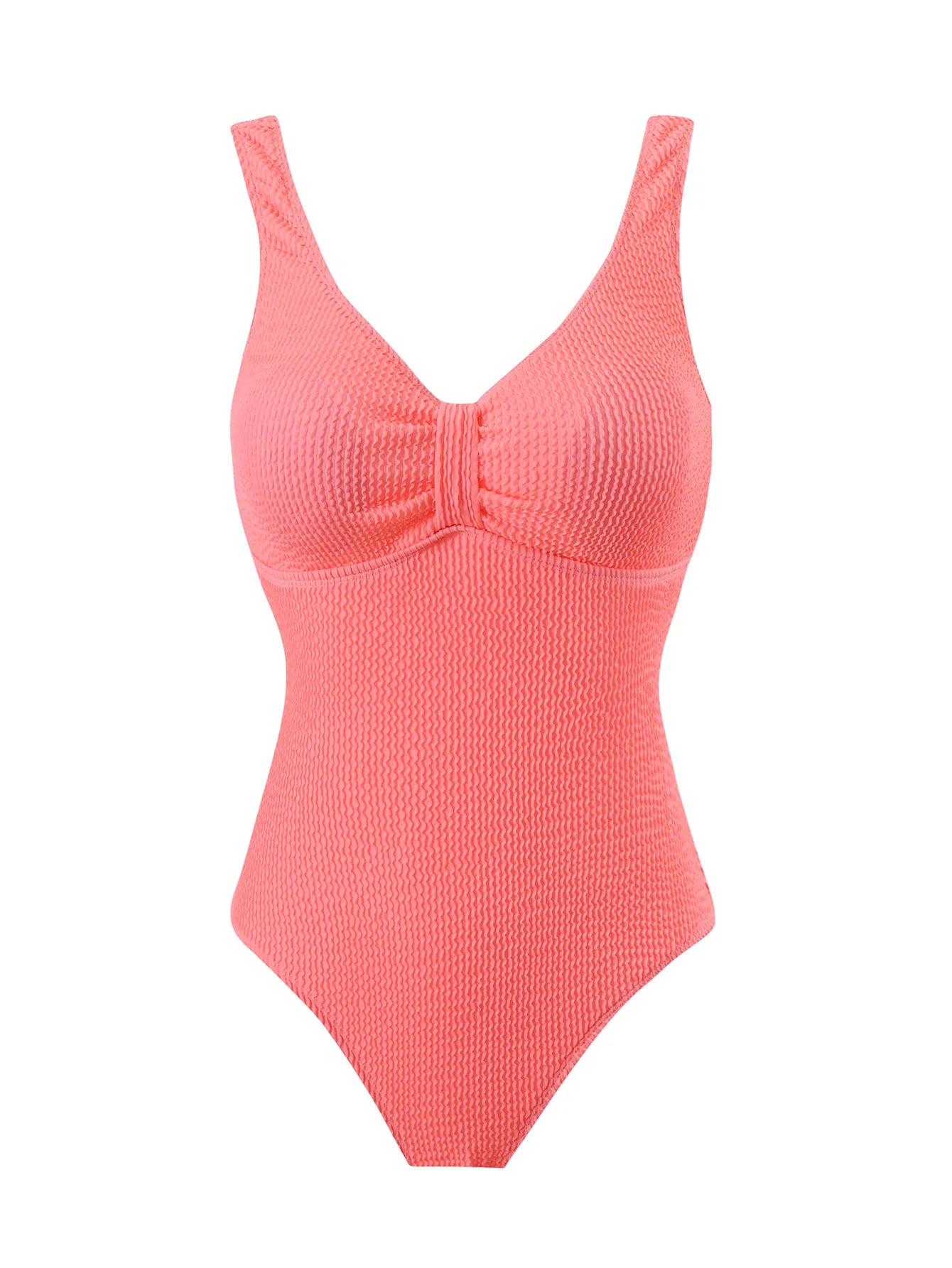 Scoop Neck One Piece Swimsuit Woman Backless Bodysuit Crinkle Swimwear Beach Wear Blue Bathing Suits Ladies Holiday Summer