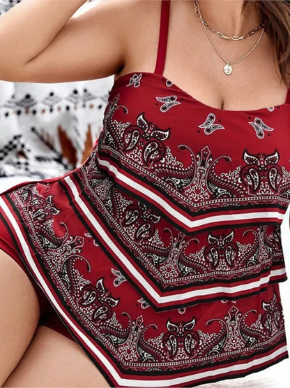 L-4XL Plus Size Tankini Women's Push Up Big Large Size Swimsuit Tummy Control Swimwear Tankini Sets