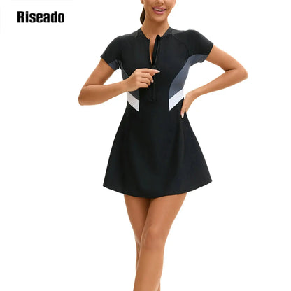 Two Piece Swim dress Swimsuits for Women Tummy Control Swim Dress Cute Modest Skirt Bathing Suit Full Coverage