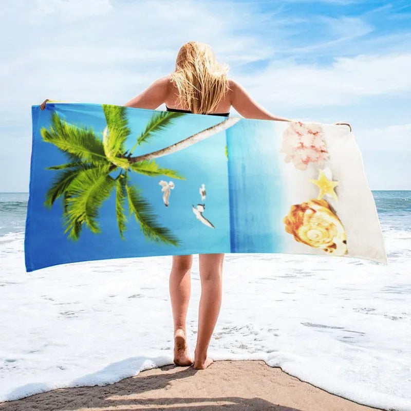 Microfiber Blanket Quick Drying Beach Towels Oversized Printing Towel Super Absorbent Pool Towel Blanket Boho Absorbent Towel