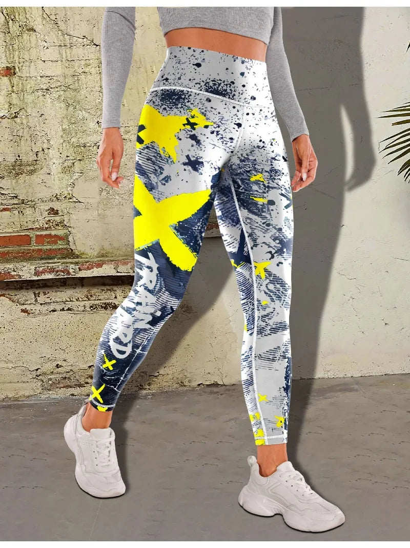Printed Yoga Pants Women's Sports Fitness Leggings High Waist Tight Sport Pants Clothes Sport Women Fitness Push Up