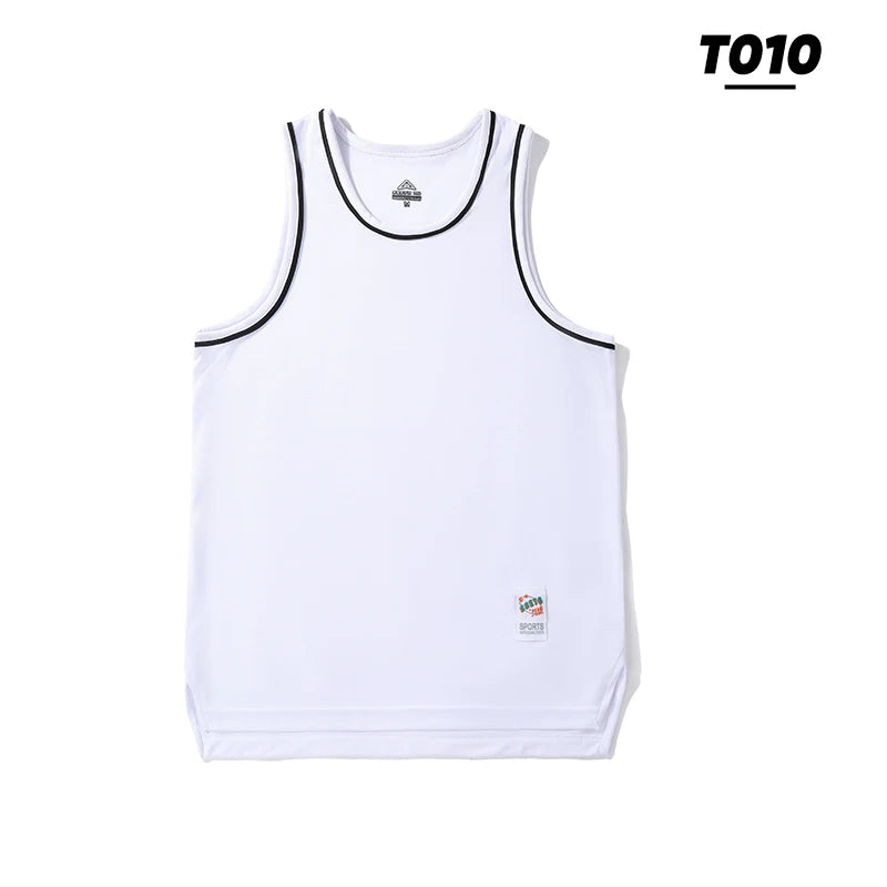 Men's Basketball Vest Clothing Oversized Sleeveless T-Shirt Sports Fitness Round Neck Tank Top Muscle Training Running Vest
