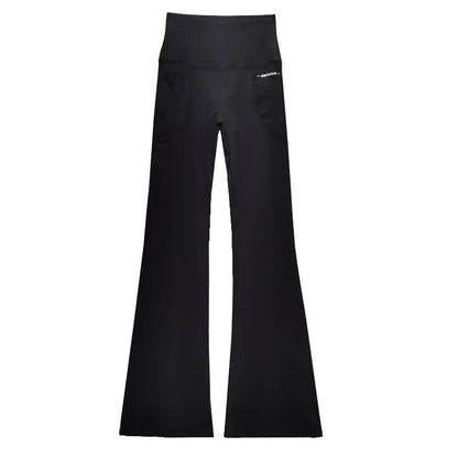 Plus Size Fit Yoga Flared Trousers for Women Seamless Two Sides Pocket Leggings High Waist Push Up Butt Gym Training Leggings