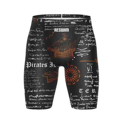 Men's Jammers Racing Swimsuit Swim Trunks Beach Tights Shorts Athletic Training Swimwear Sports Swimming Rash Guards Pants