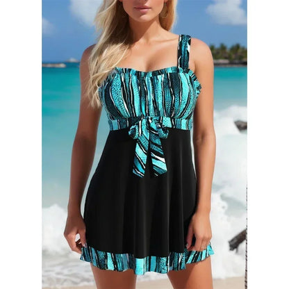Women's Fashionable Casual Swimsuit Beach Vacation Swimsuit Pink Tankini Two-piece Set S-6XL