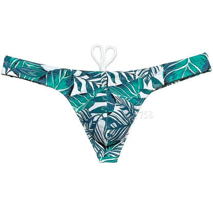 Men's Bikini Swimwear Ice Silk Lining Micro Tangas Swim Thong Swimsuit Beachwear Surfing Trunks