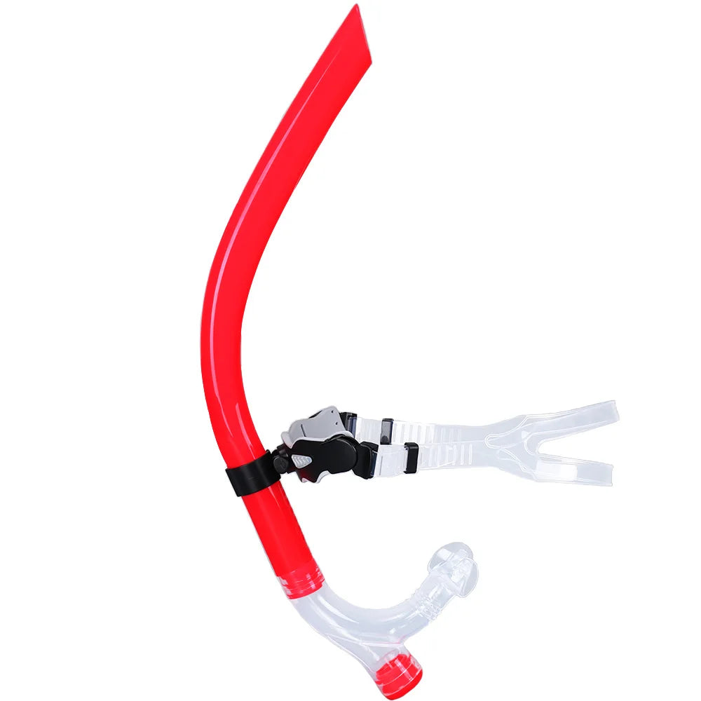 Swim Training Snorkel Center-Mount Front Comfortable Mounted Silicone Mouthpiece Junior Swimmers Equipment For Adult Youth Kid