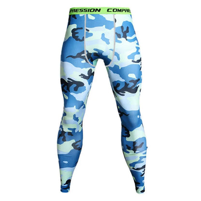 Men Leggings Skinny Long Pants Running Yoga Sports Gym Fitness Boy Training Basketball Base Layer Camouflage Trousers Quick Dry