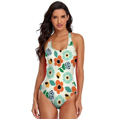 Floral Swimsuit Simple Swim Swimwear Women Wholesale 1 Piece Bathing Suit