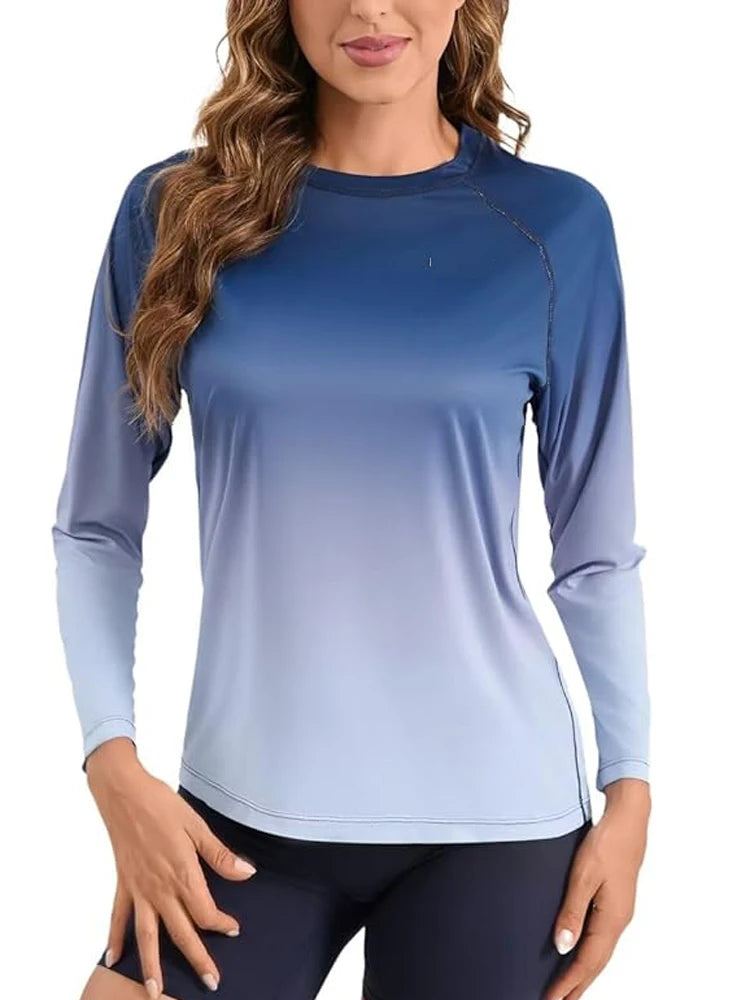 Women Long Sleeve Rashguard Swim Shirts Womens Swimwear Surf Rushguard Top Quality UV-Protection Rush Guard Tops