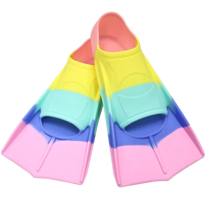 Silicone Swimming Flippers Snorkel Fins Short Frog Shoes Professional Training Breaststroke Scuba Diving Snorkel Men Women