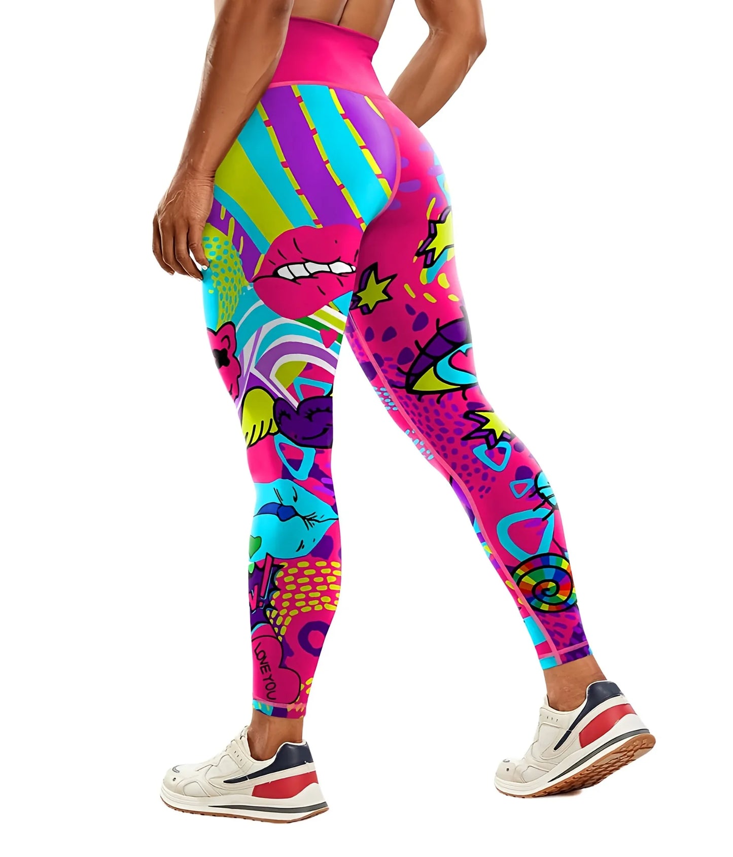 Women's 50-color high-waist printed yoga pants, hip-lifting tight quick-drying sports yoga pants