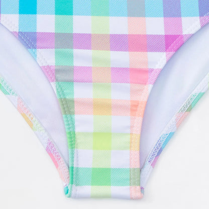 Daisy Swimsuit Summer Swimsuit Bikini Girls' Swimwear Children's Plaid Bikini Girls Bikini Shorts Set