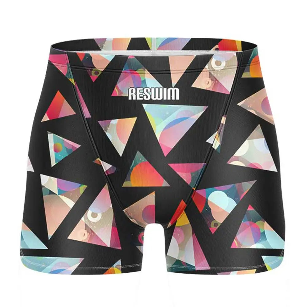 Men's Swimming Trunks Swim Jammer Swimsuit Shorts Athletic Training Swimwear Summer Beach Tights Surfing Pants Bathing Suit