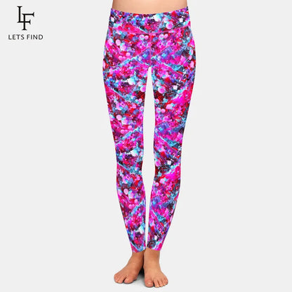 High Quality Women Warm Leggings Fashion 3D Watercolor Splatter Printing High Waist Fitness Silm Leggings
