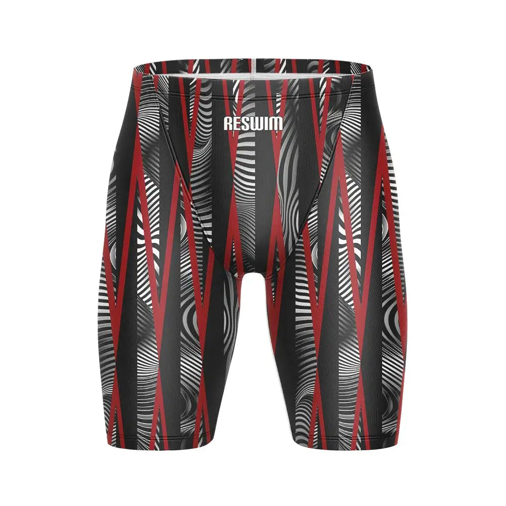 Men's Print Jammer Swimsuit Swimming Trunks Beach Tights Shorts Athletic Training Swimwear Sports Swim Rash Guards Pants