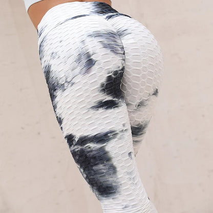 Tie-dyed Yoga Pants Women Slim High Waist Hip Lifting Tights Running Breathable Fitness Pants