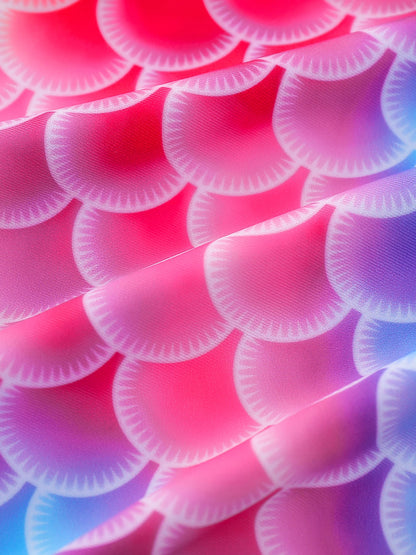 Swimming Suit Kids, One-Piece Swimwear, Girls Summer Clothes, One Shoulder Design with Ruffle, 3D Scale