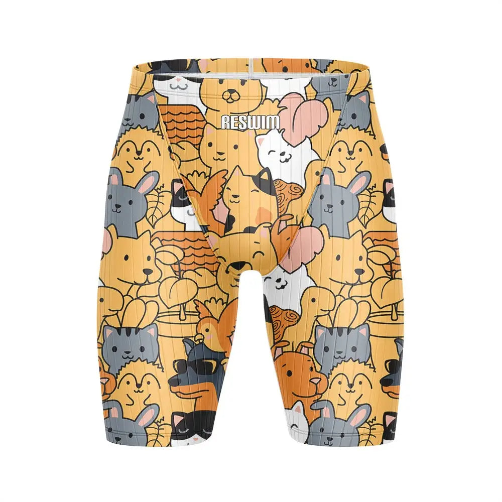 Men's Swim Trunks Jammer Surfing Shorts Athletic Competition Training Swimsuit Durable Chlorine Resistant Endurance Beach Trunks